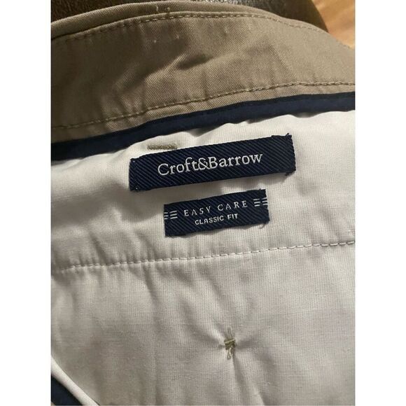 Croft and Barrow Mens Khaki Pants Easy Care Classic Fit Beige Size 38 By 32 - Picture 6 of 6